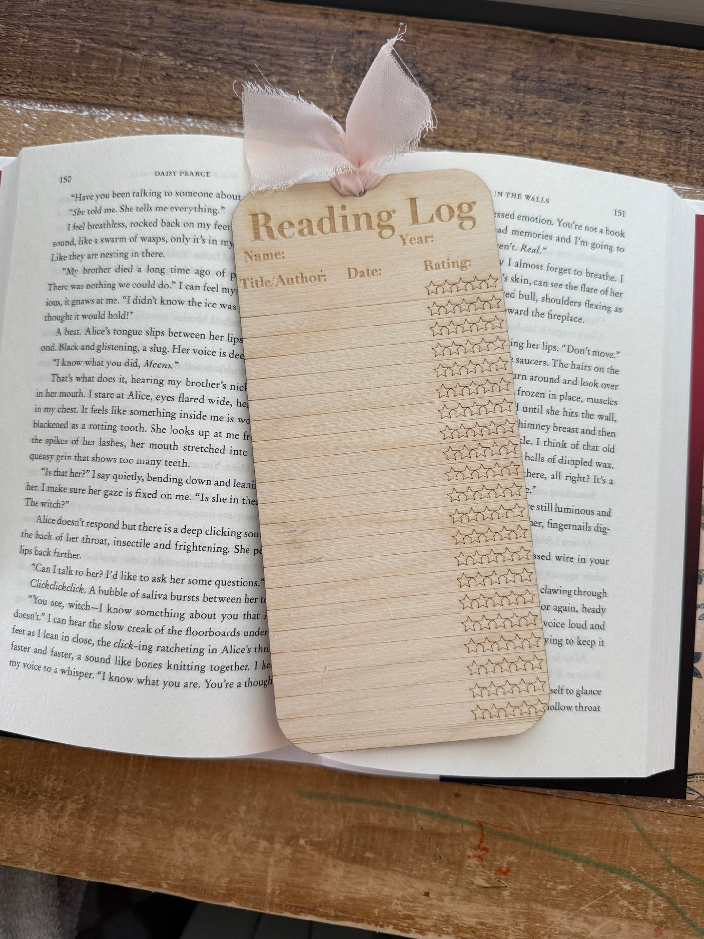 Reading Log Bookmark