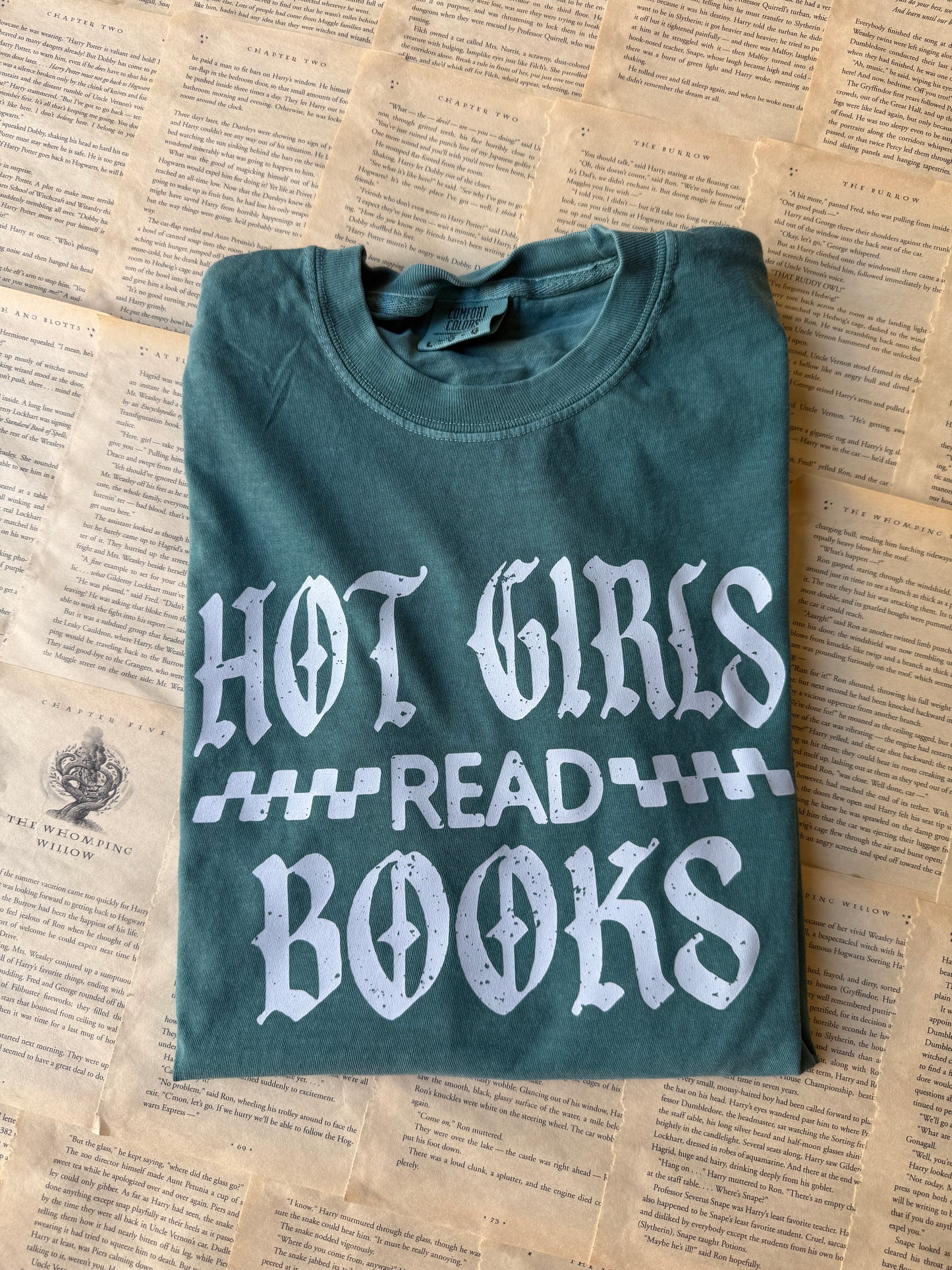 Hot Girls Read Books Emerald/White // 3 weeks turnaround