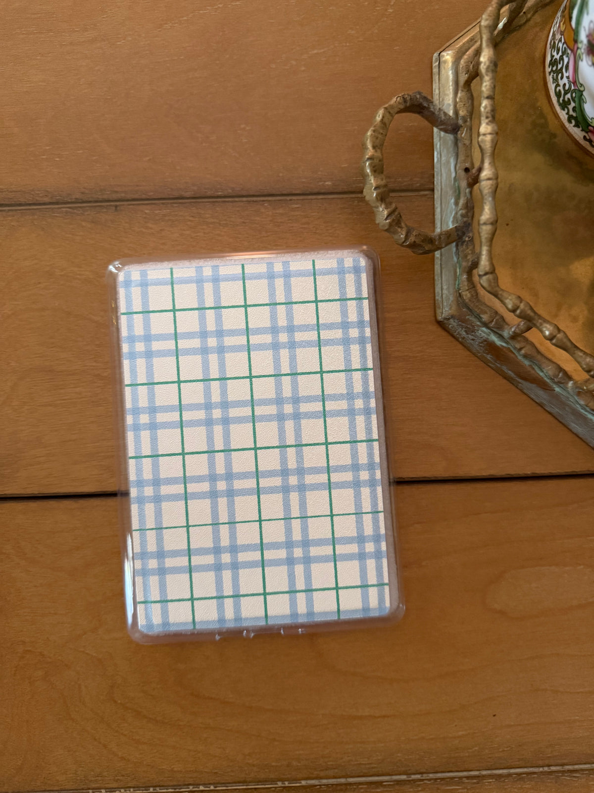 Blue and Green Plaid Kindle Case / MagSafe Backing