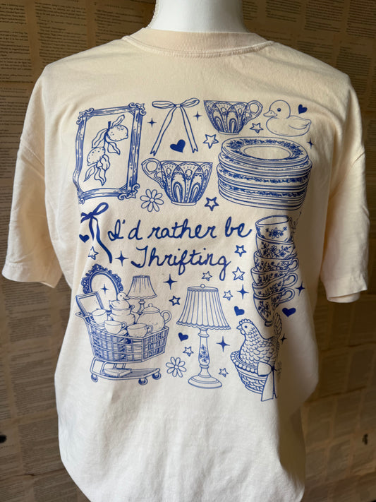 Rather be thrifting blue collage // 3 weeks turnaround