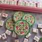 Set of 4 Mahjong Coasters GREEN