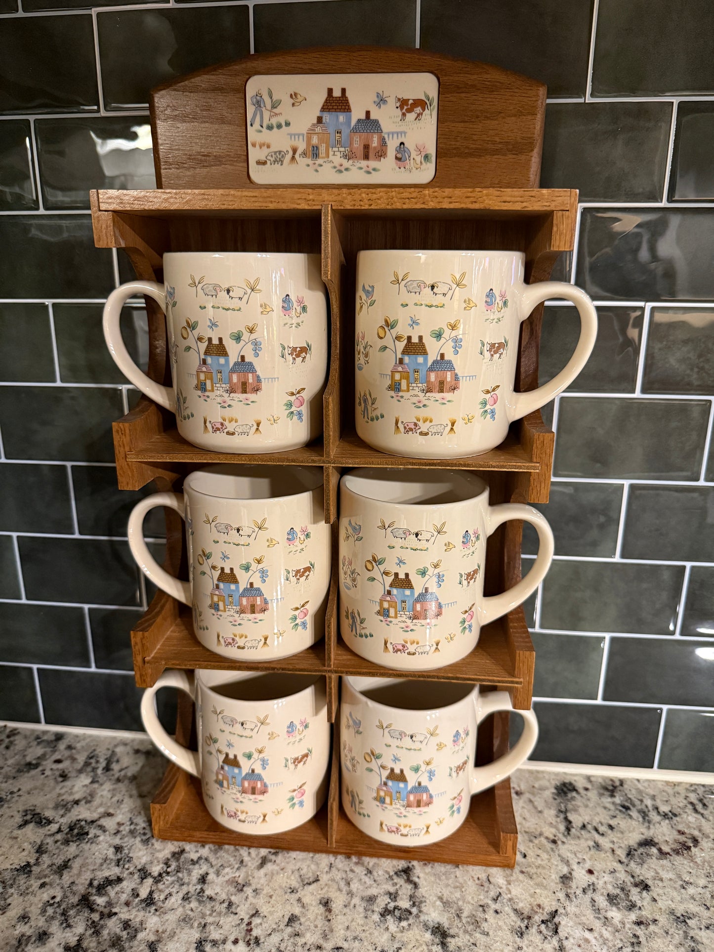 Heartland Boxed Mug Set w/ Wooden Stand