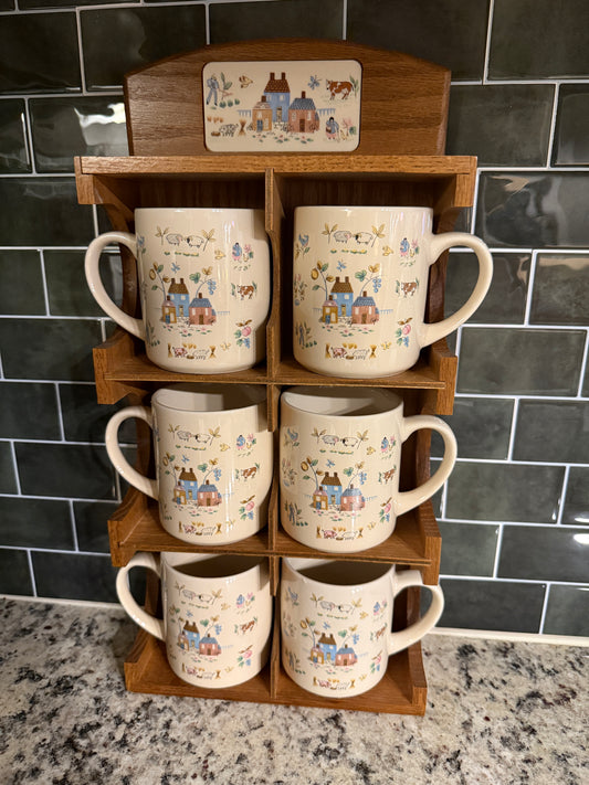 Heartland Boxed Mug Set w/ Wooden Stand