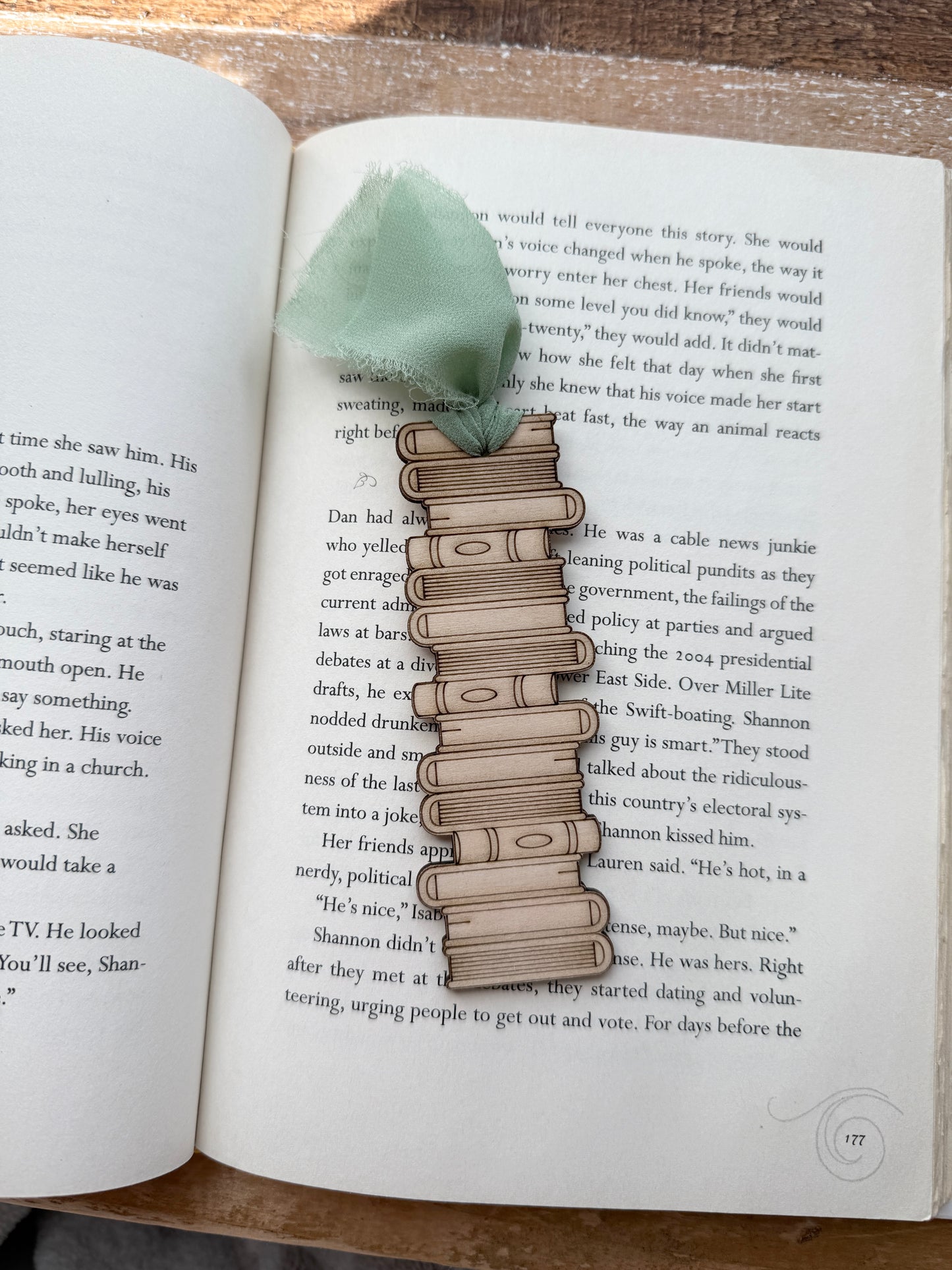 Bookstack Wooden Bookmark