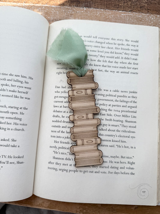 Bookstack Wooden Bookmark
