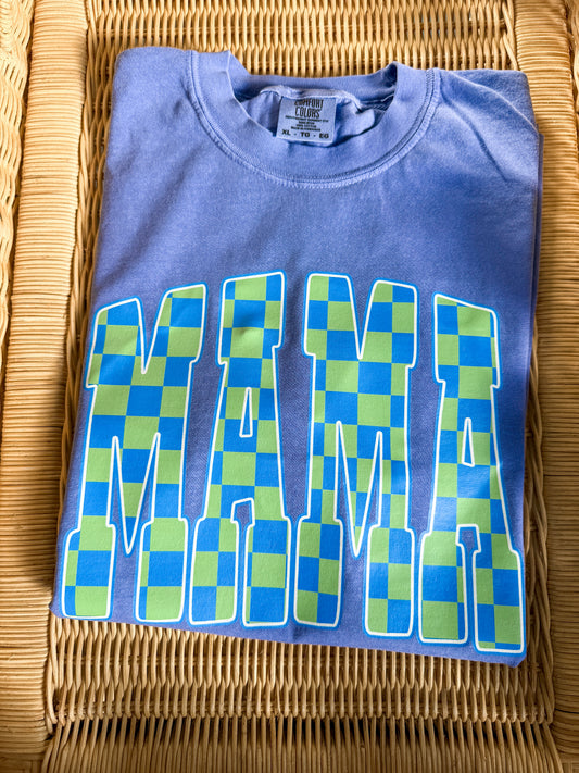 Green & Blue Checkered Mama // 3 weeks turnaround