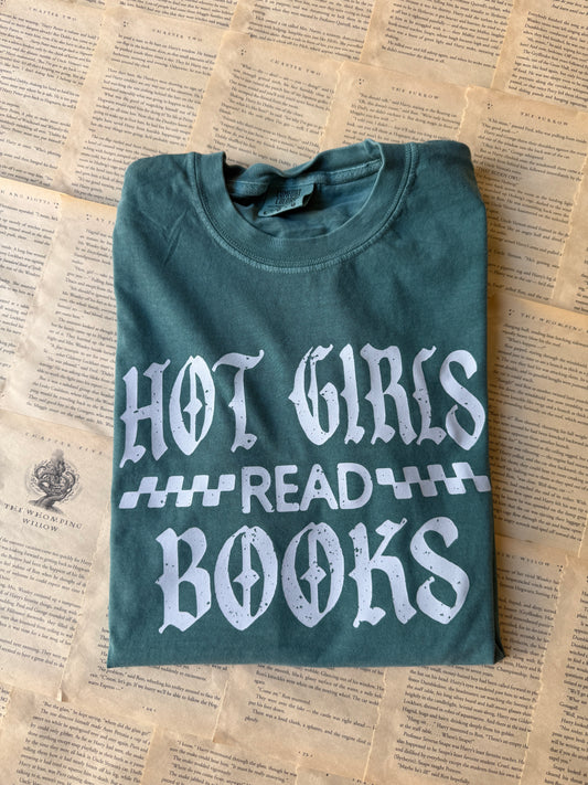 Hot Girls Read Books Emerald/White // 3 weeks turnaround